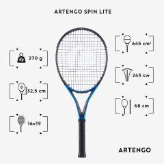 Artengo Tenis Raketi - Siyah/Mavi - 270 gr. - TR930 Spin Lite