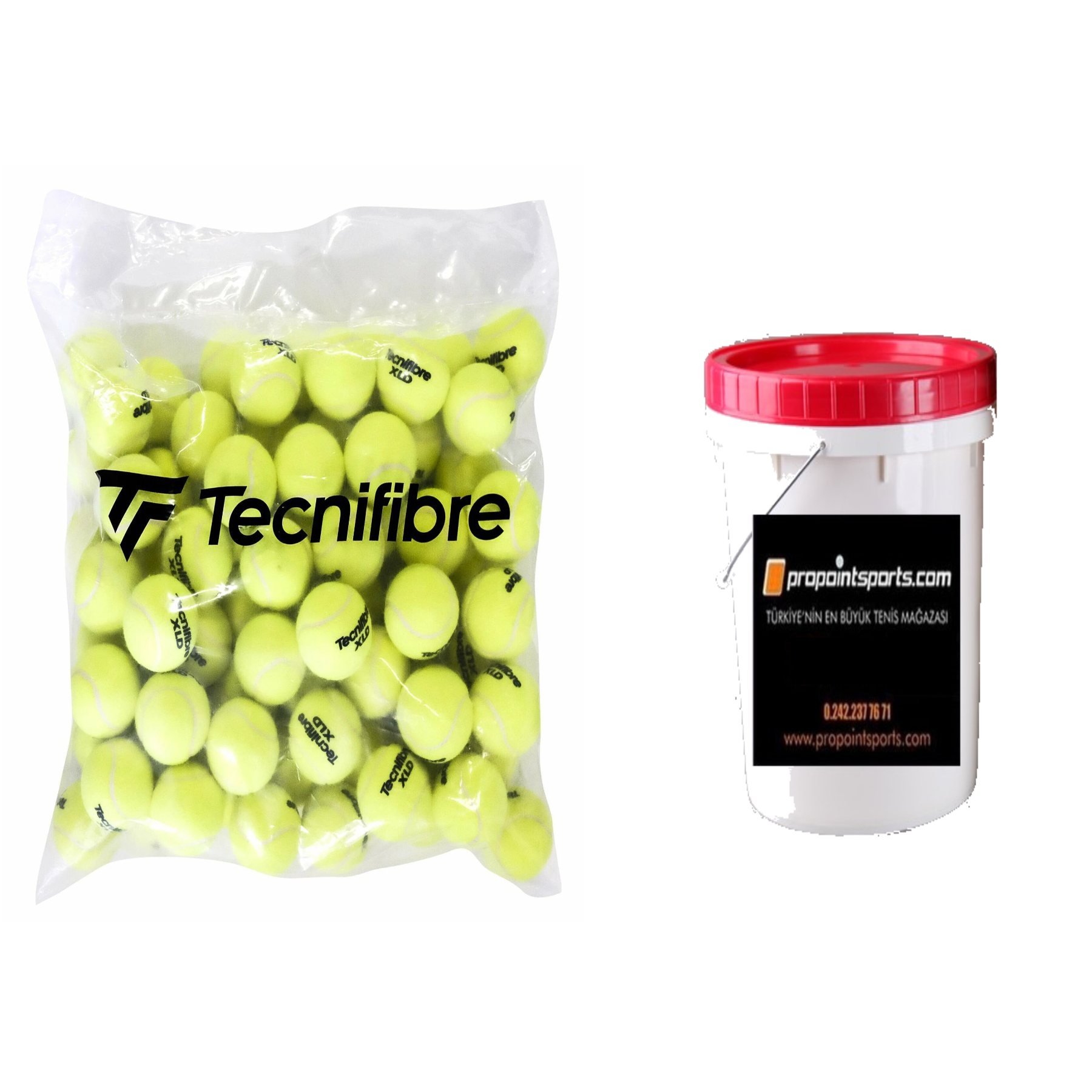 Tecnifibre antrenman 72li  XLD Tenis Topu + Kovalı